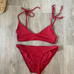 L space red bikini set